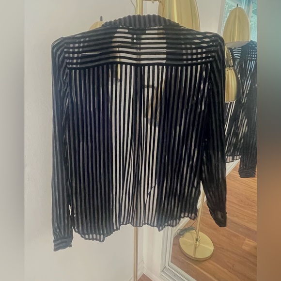 Paige velvet striped button down - Picture 2 of 4